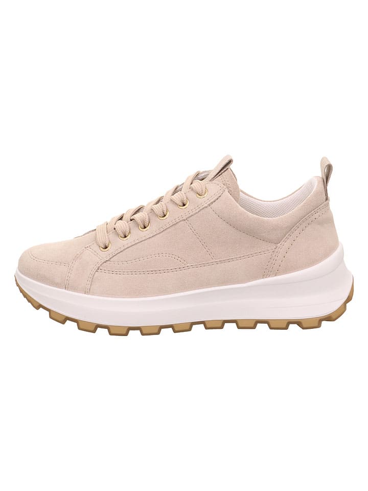 Leder-Sneakers "T4 RUN" in Beige
