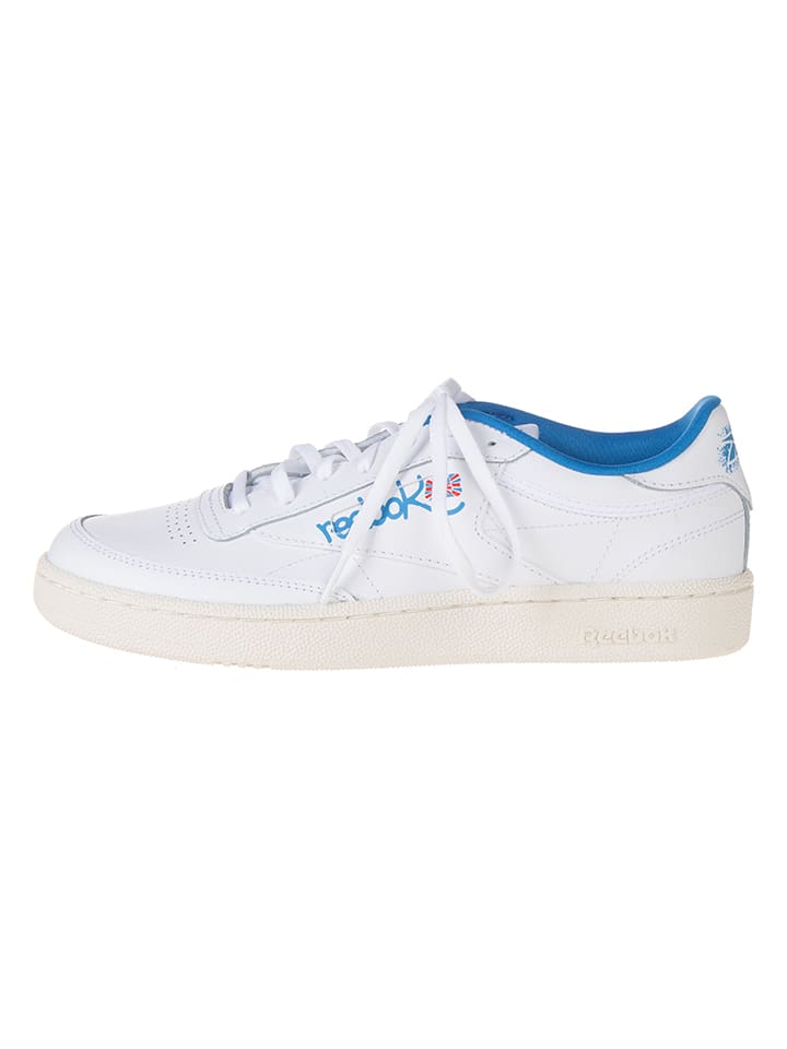 Leren sneakers "Klub C 85" crème/blauw