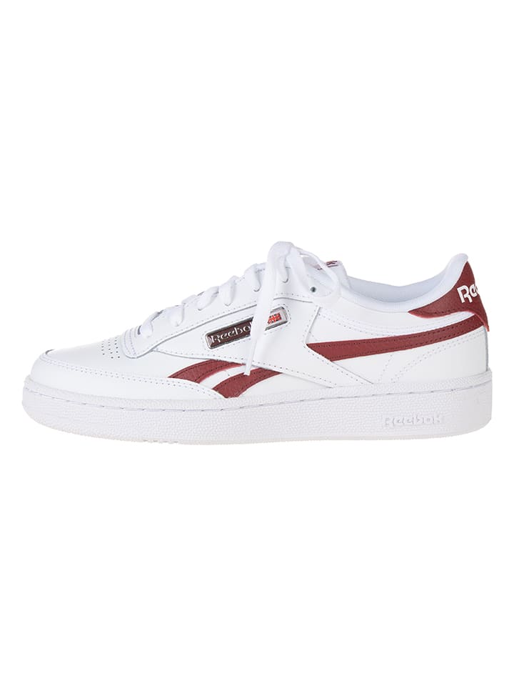 Skórzane sneakersy "Club C Revenge" w kolorze biało-czerwono-jasnobrązowym