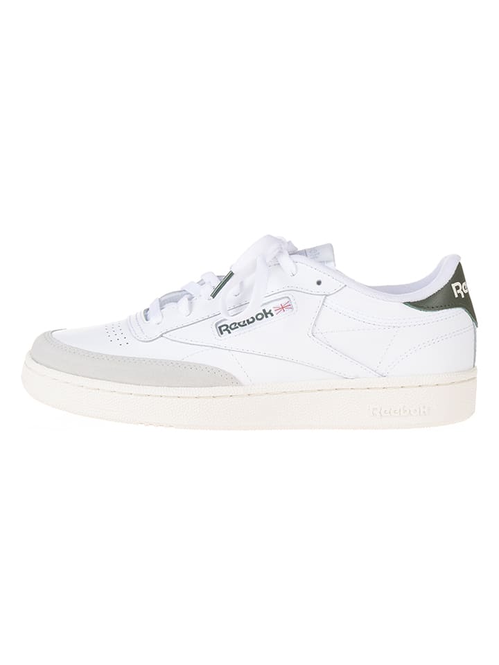 Leren sneakers "Club C Ground" wit/kaki