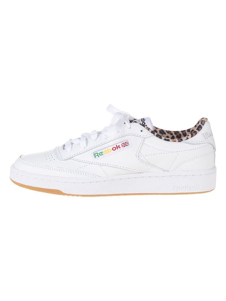 Skórzane sneakersy "Club C 85 Vintage" w kolorze biało-jasnobrązowym