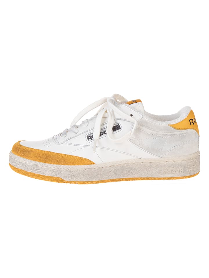 Skórzane sneakersy "Club C Revenge" w kolorze biało-żółtym