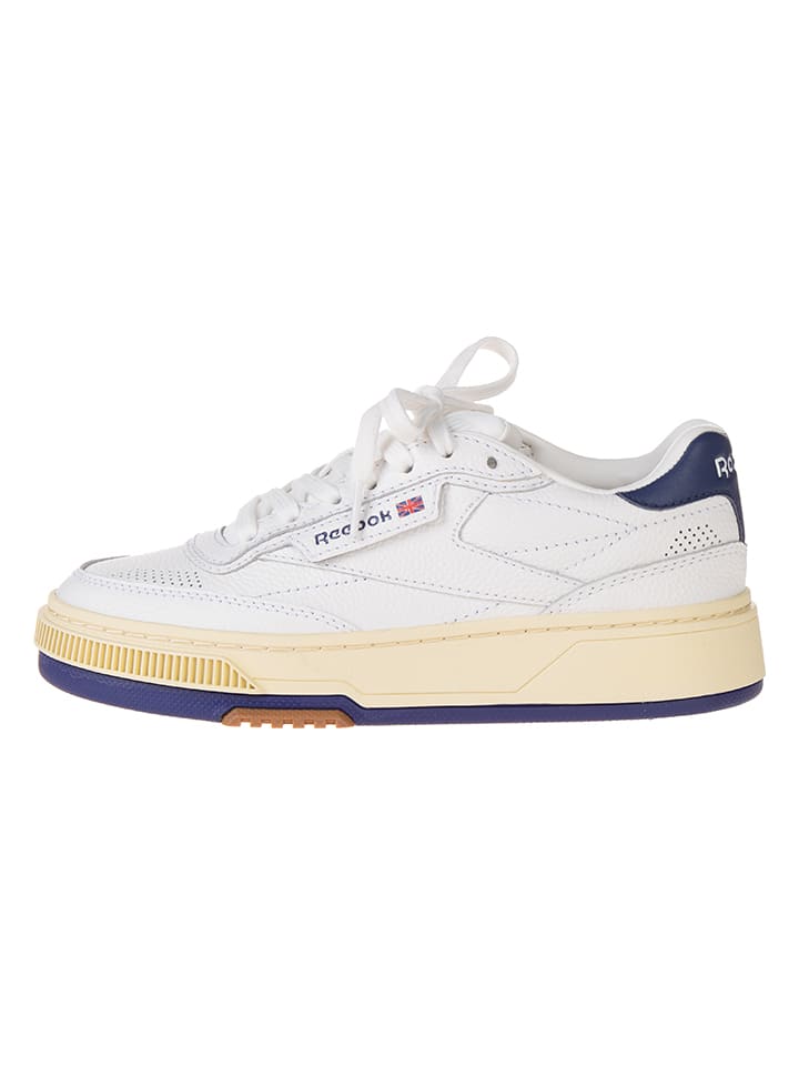 Skórzane sneakersy "Club C Vintage" w kolorze biało-granatowym