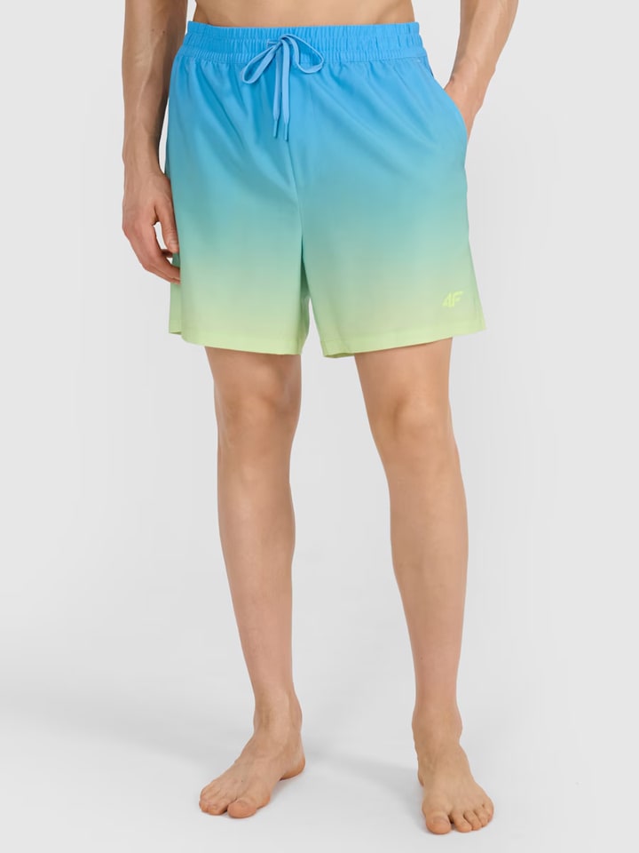 Badeshorts in Hellblau/ Grün