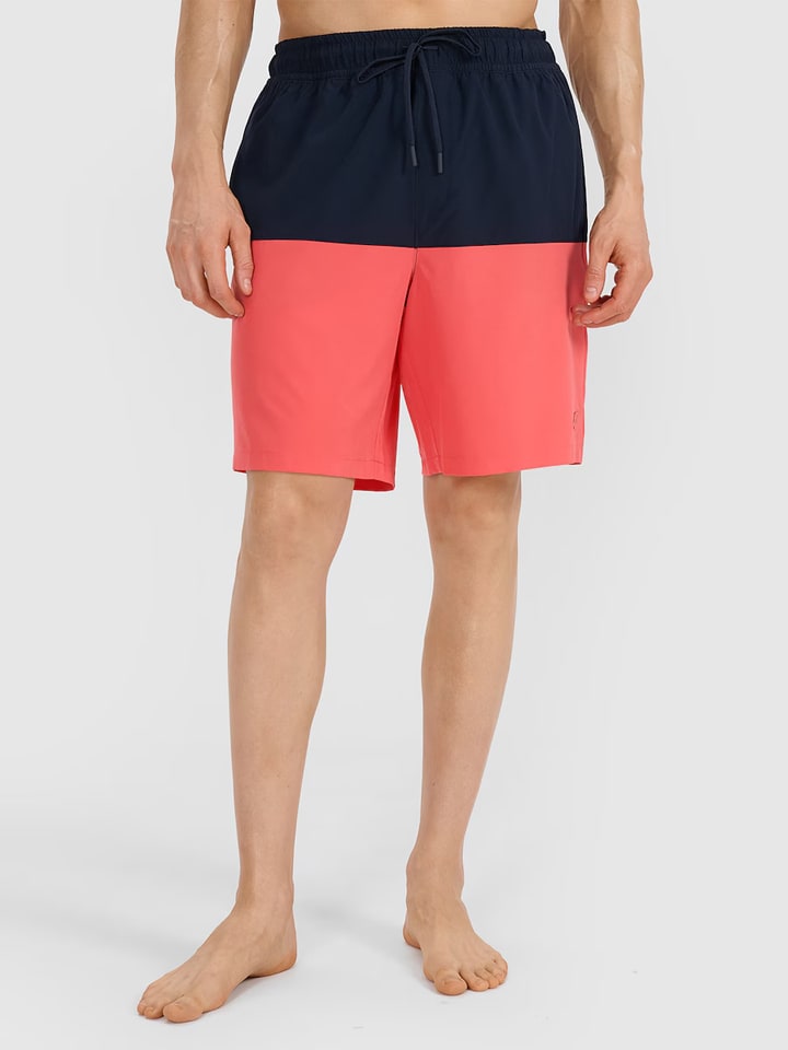 Badeshorts in Dunkelblau/ Rot