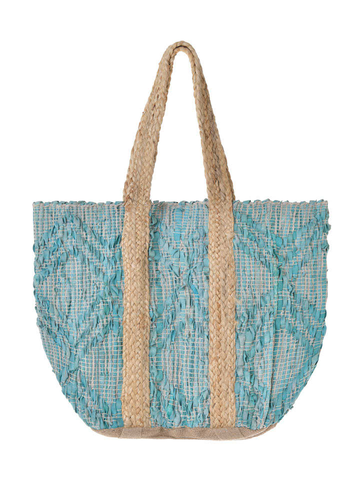Shopper bag w kolorze turkusowym - wys. 40 x 31 cm