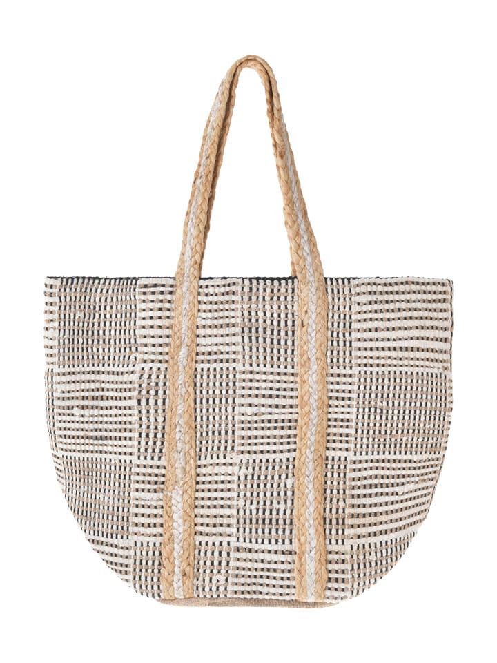 Shopper bag w kolorze kremowym - 40 x 31 cm