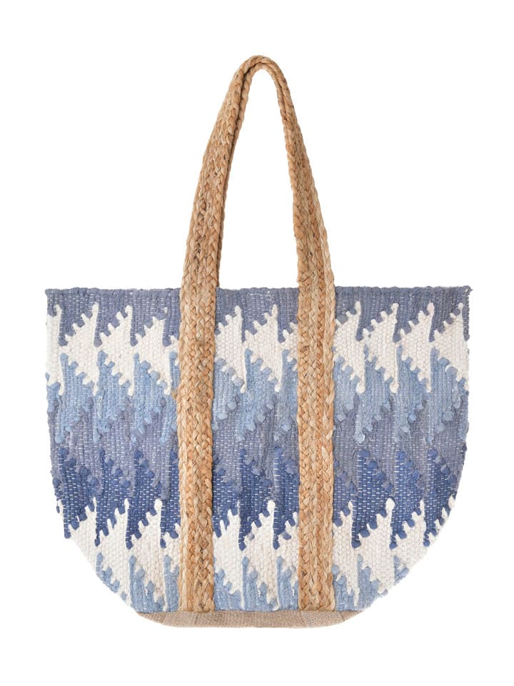 Shopper bag w kolorze niebieskim - 40 x 31 cm