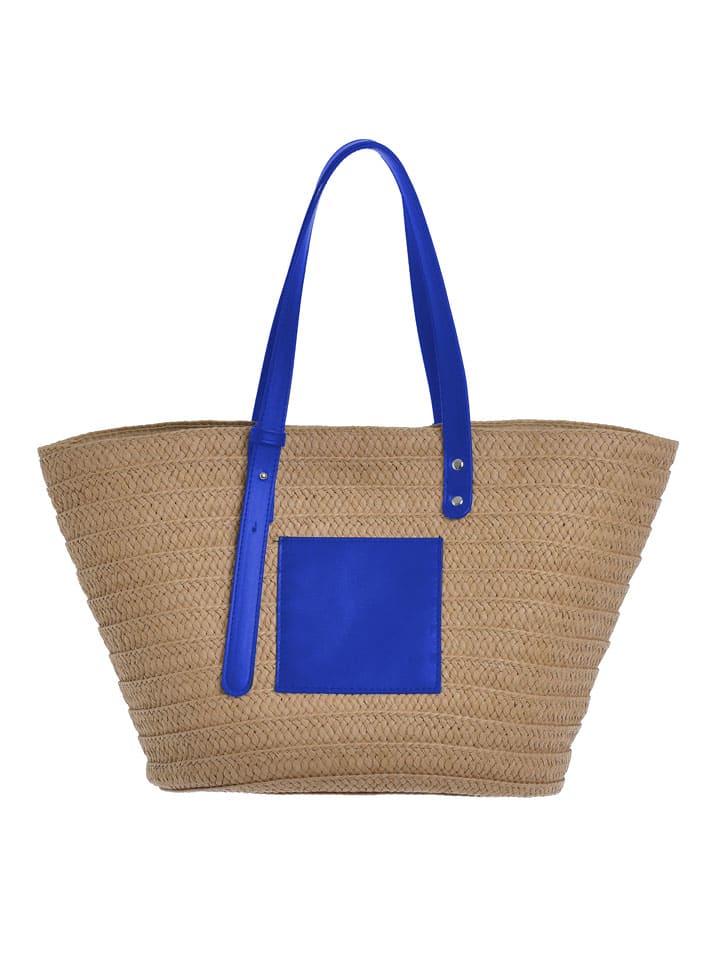 Shopper bag w kolorze beżowym - 47 x 27 cm