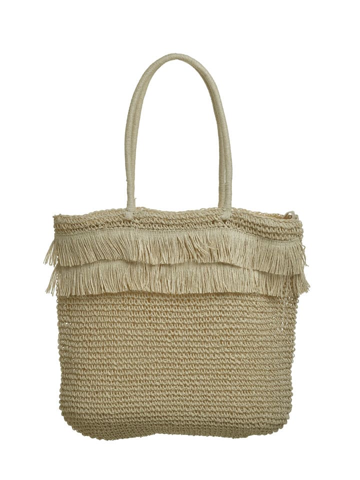 Shopper bag w kolorze beżowym - 48 x 46 x 10 cm