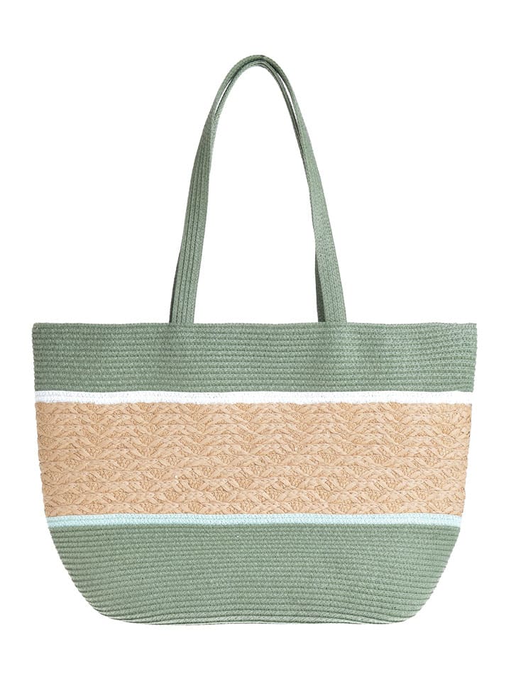 Shopper in Grün/ Beige - (B)48 x (H)30 x (T)16 cm