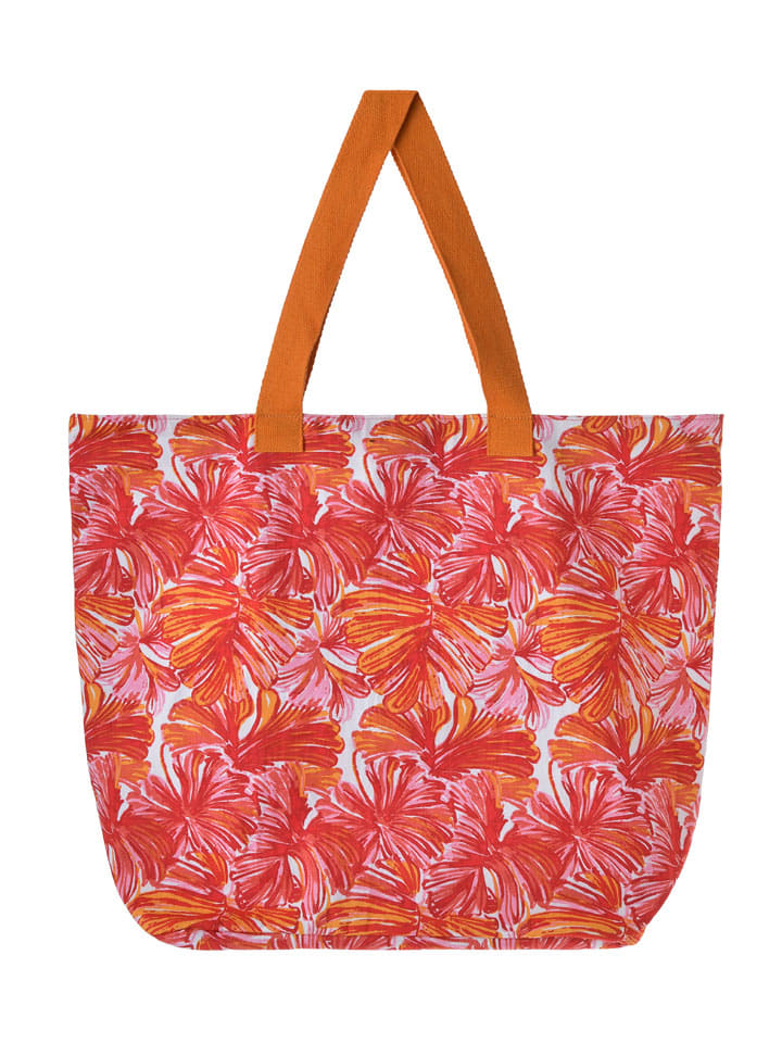 Shopper bag w kolorze czerwonym - 40 x 43 x 30 cm