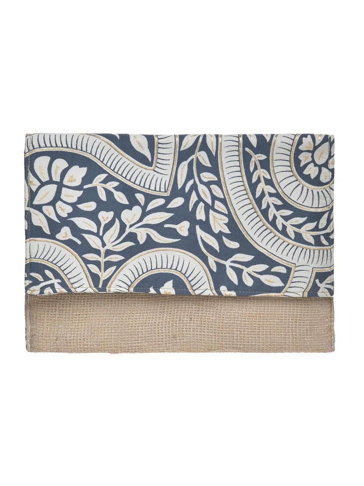 Clutch donkerblauw/beige - (B)24 x (H)17 x (D)1 cm
