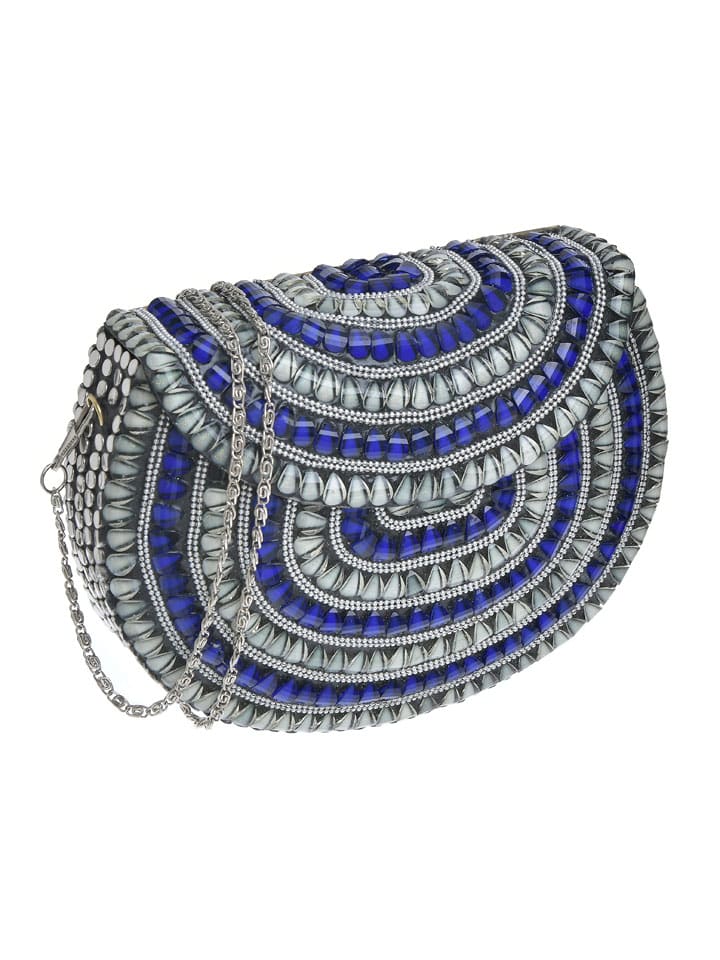 Umhängetasche in Blau/ Grau - (B)18 x (H)16 x (T)5 cm