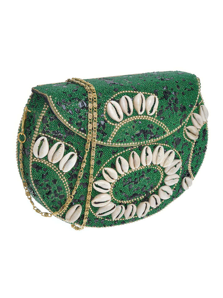 Schoudertas groen - (B)18 x (H)16 x (D)5 cm