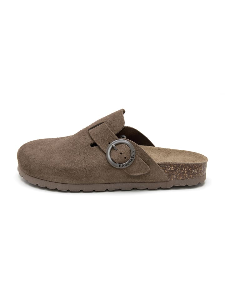Leder-Clogs in Braun