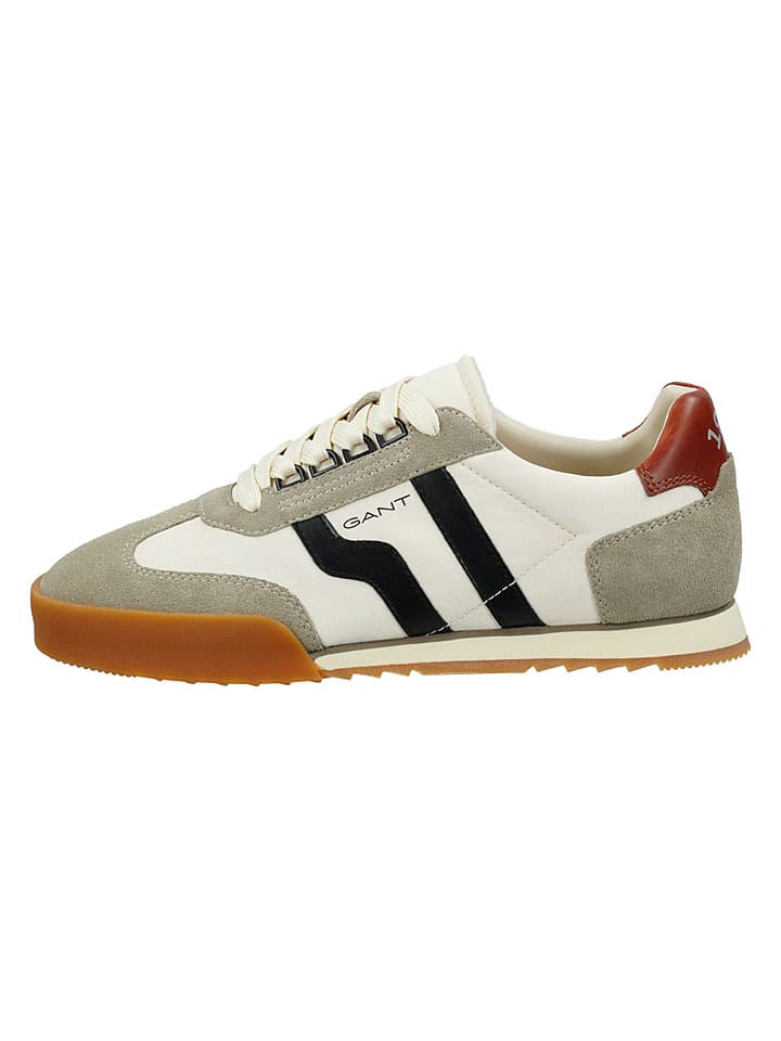 Skórzane sneakersy "Baylle" w kolorze kremowo-beżowym