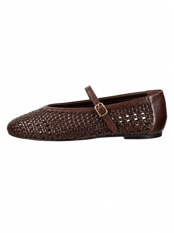Leder-Spangenballerinas "Chadii" in Braun