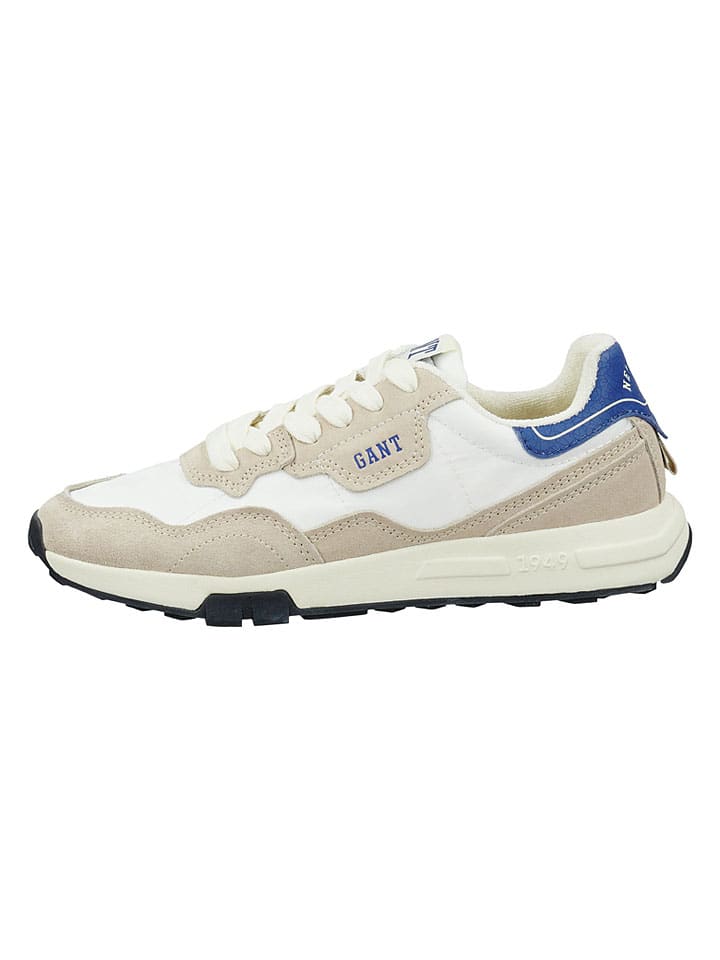 Skórzane sneakersy "Youtron" w kolorze beżowo-białym
