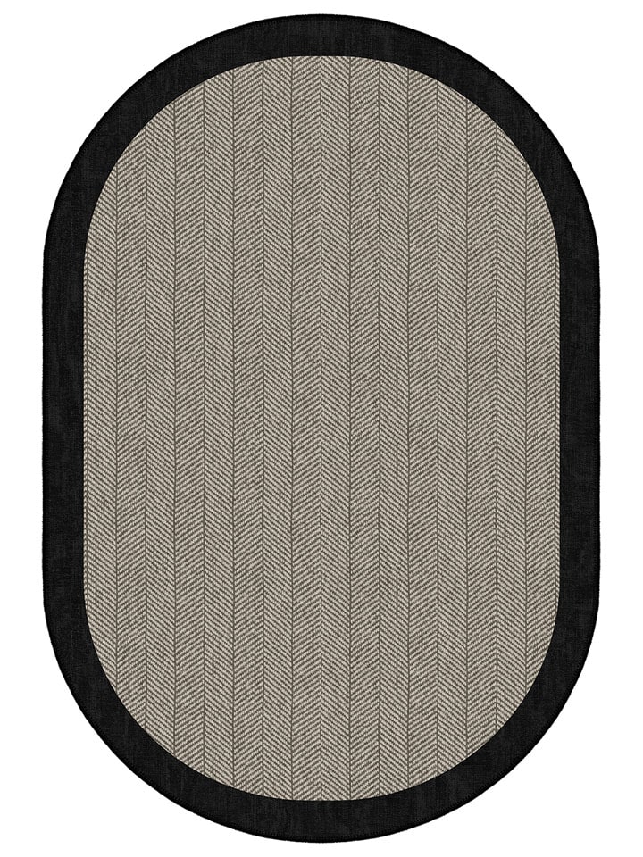Kurzflor-Teppich in Grau/ Schwarz