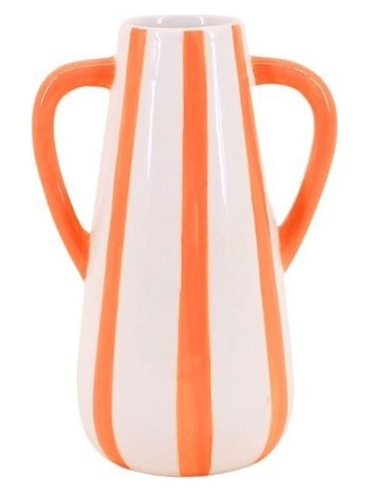 Vase in Orange/ Weiß - (H)18 x Ø 12,5 cm