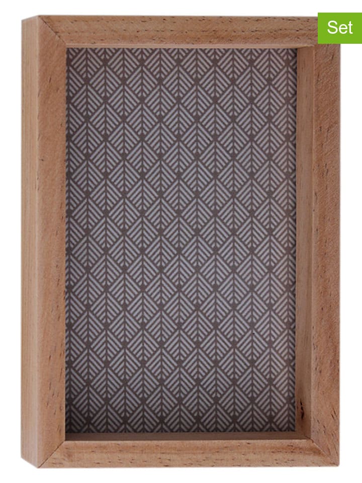 2er-Set: Bilderrahmen "Ethno 3" in Braun - (B)10 x (H)15 cm