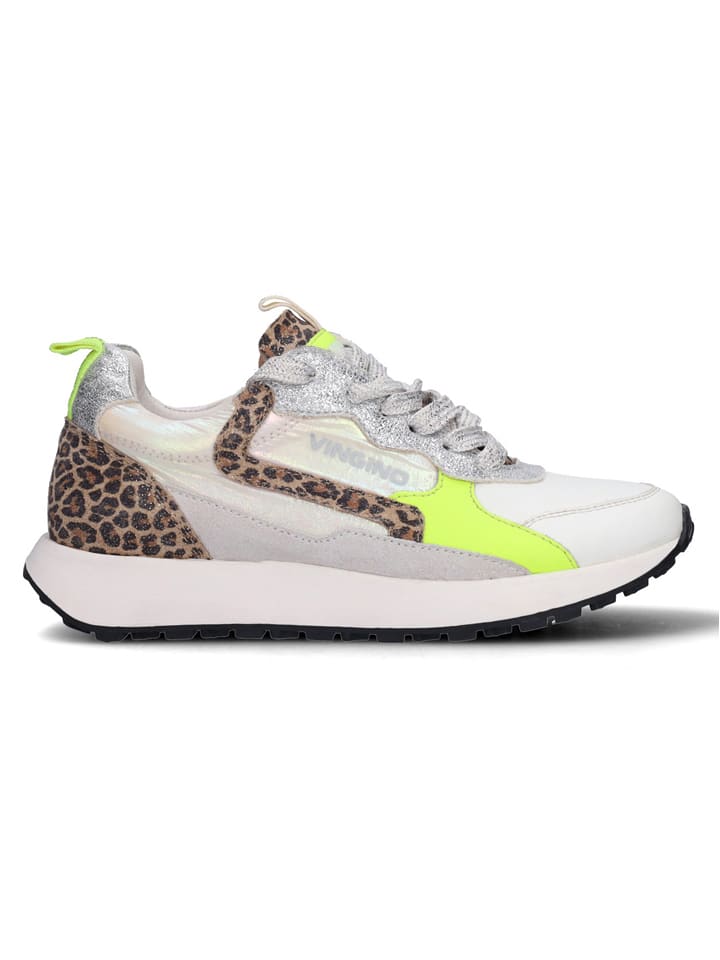 Sneakersy w kolorze biało-szaro-zielonym