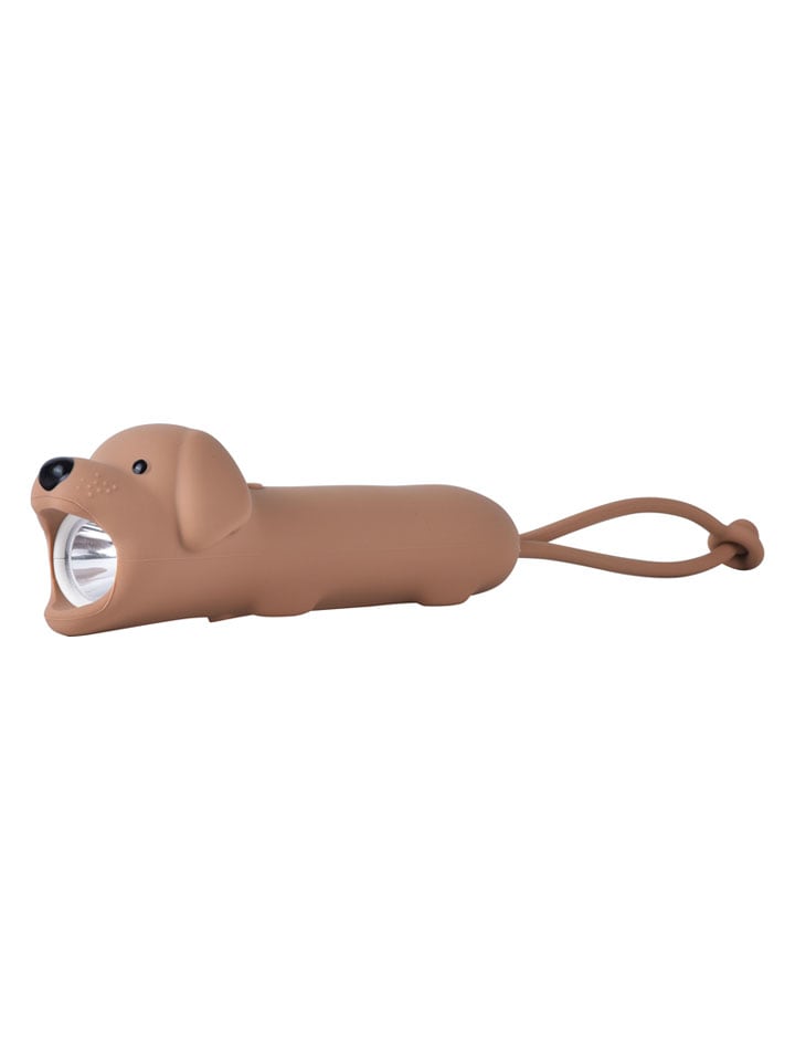Taschenlampe ''Hund'' in Hellbraun - (L)17,5 cm