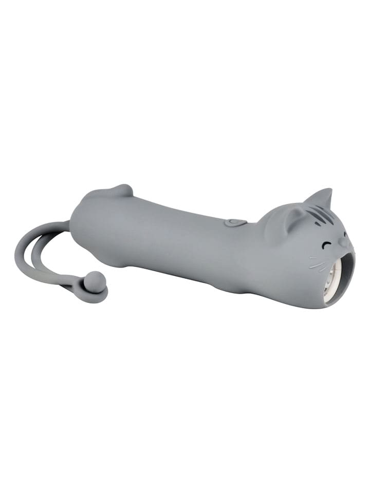 Taschenlampe ''Katze'' in Grau - (L)17,5 cm