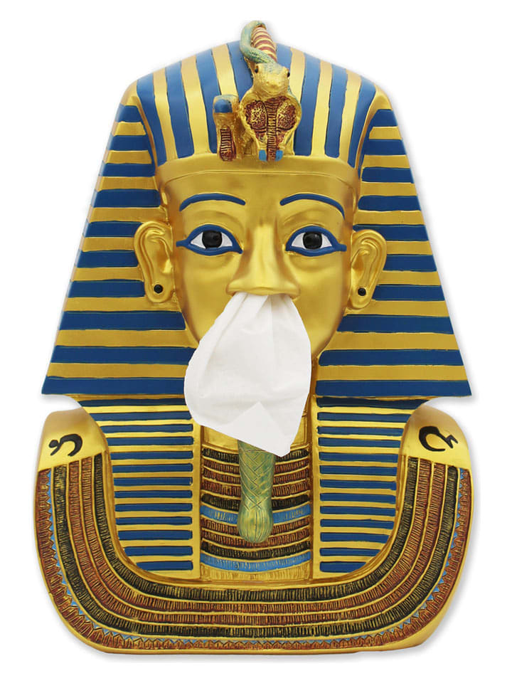 Taschentuchspender ''Tutanchamun'' in Gold - (B)31 x (H)35 x (T)18 cm