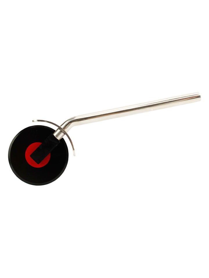 Pizzaschneider ''Schallplatten'' in Schwarz/ Silber - (L)20,5 cm