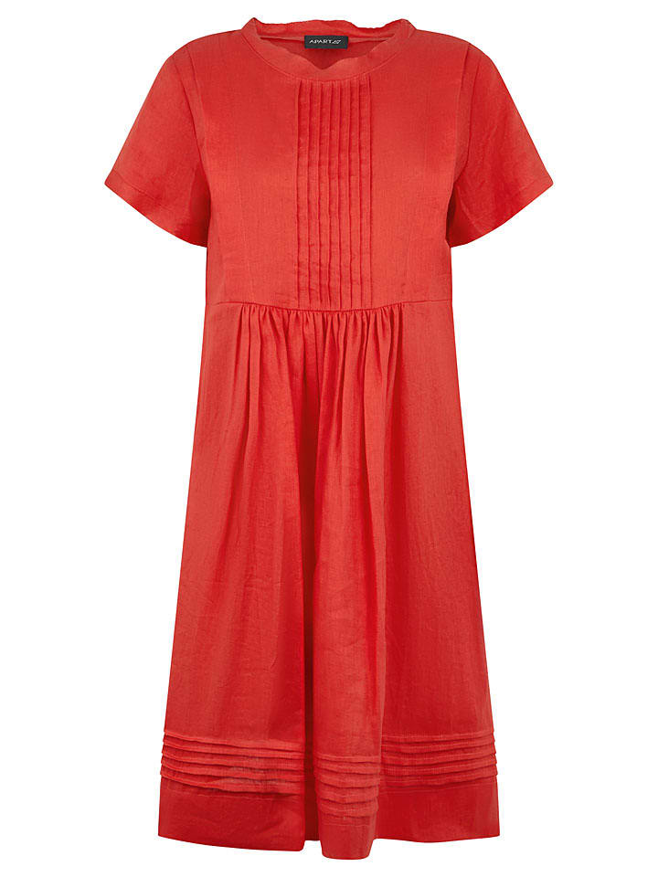 Leinen-Kleid in Rot