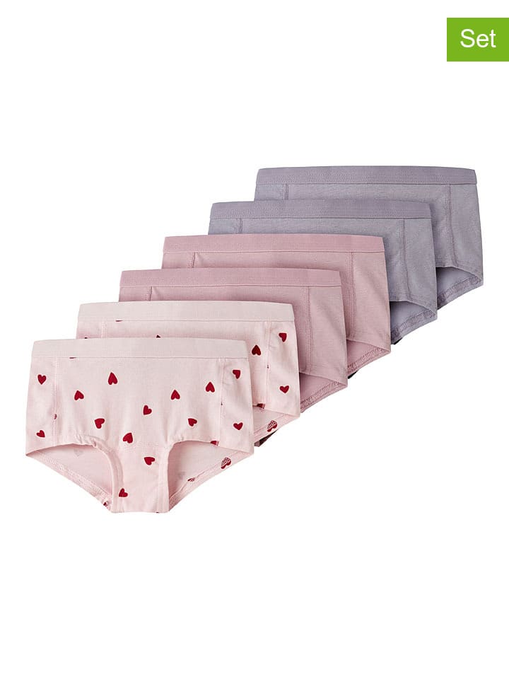 6er-Set: Pantys in Rosa/ Lila