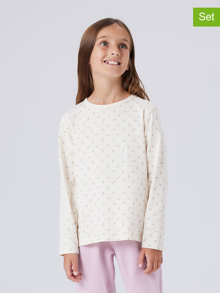 2er-Set: Pyjamas in Rosa/ Creme