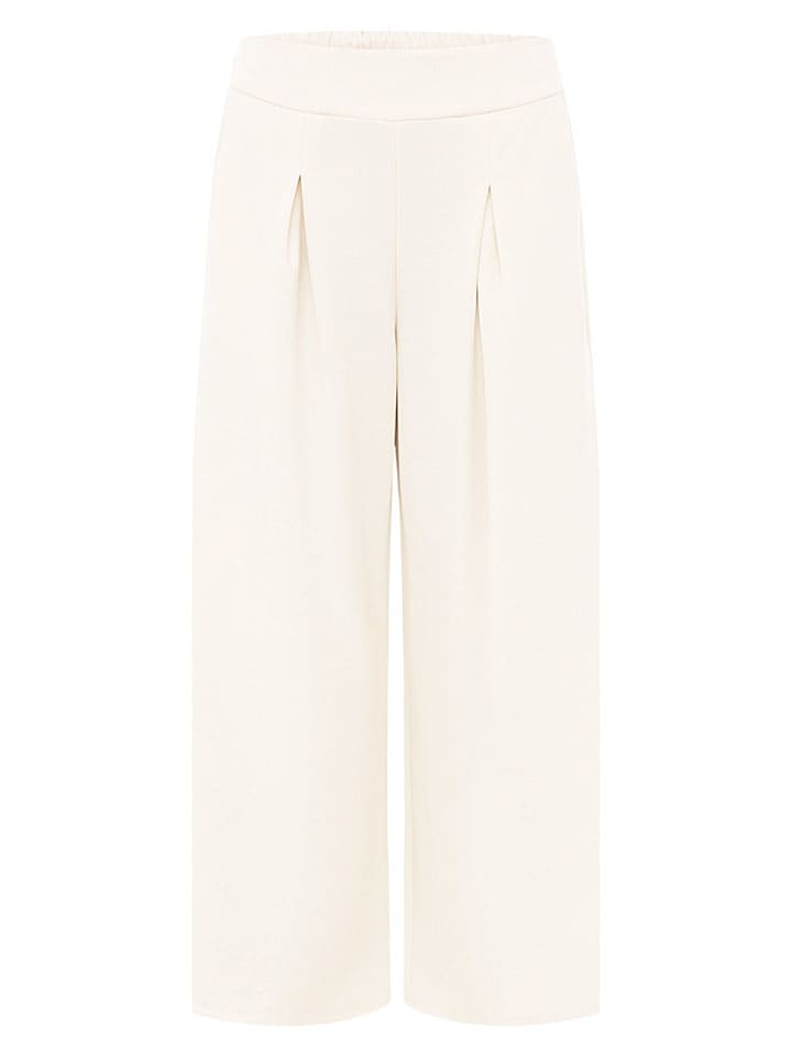Stoffhose "Bundfalte" in Creme