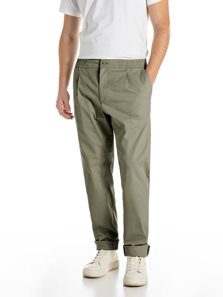 Spodnie materiałowe w kolorze khaki