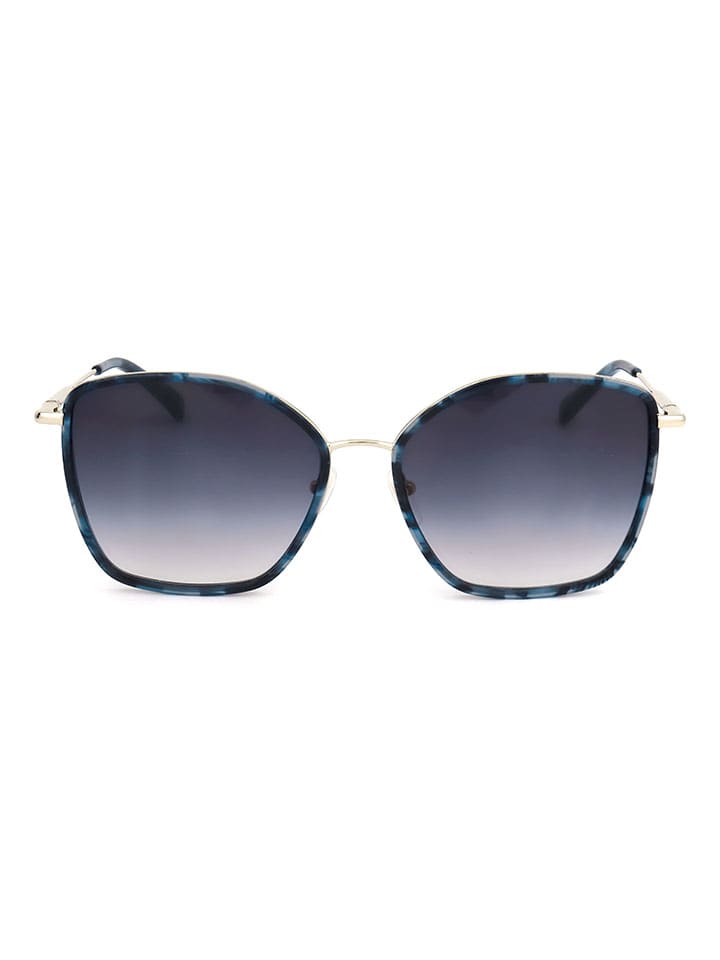 Damen-Sonnenbrille in Blau/ Gold
