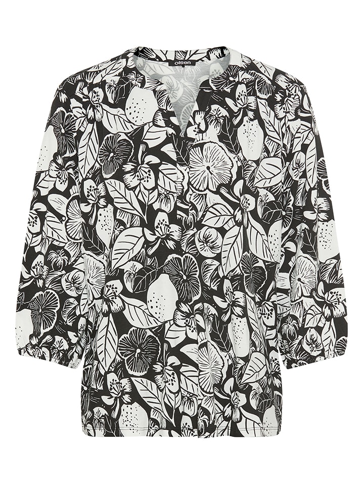 Blouse zwart/wit