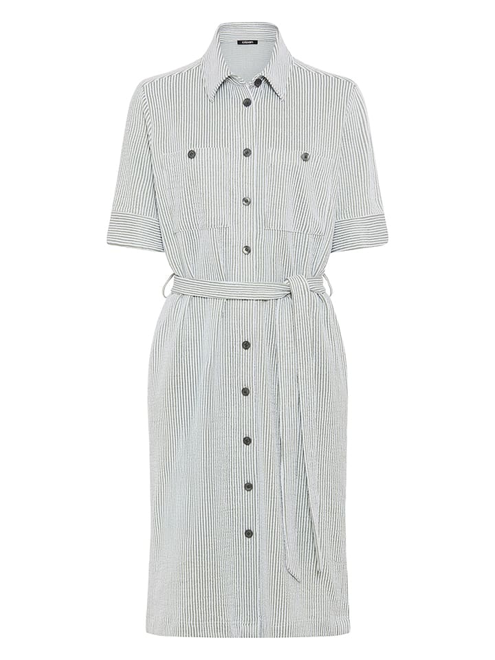 Kleid in Weiß/ Khaki