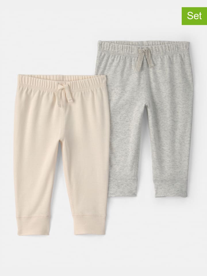 2er-Set: Sweathosen in Grau/ Beige