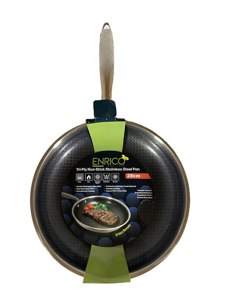 Patelnia wok "Enrico" w kolorze srebrnym - Ø 28 cm