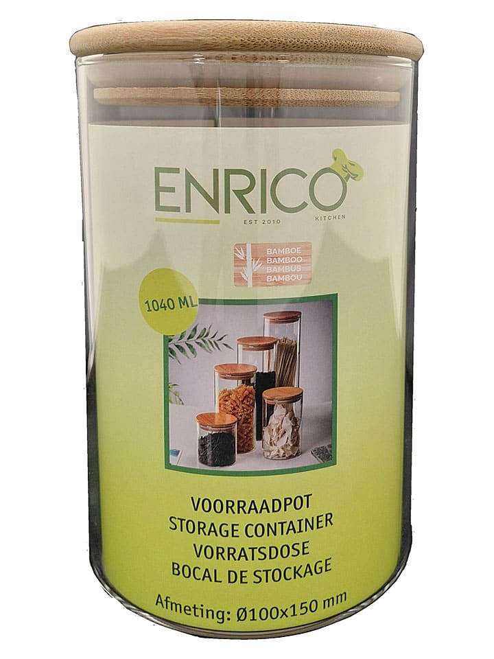 Słoik "Enrico" w kolorze jasnobrązowym - 1040 ml