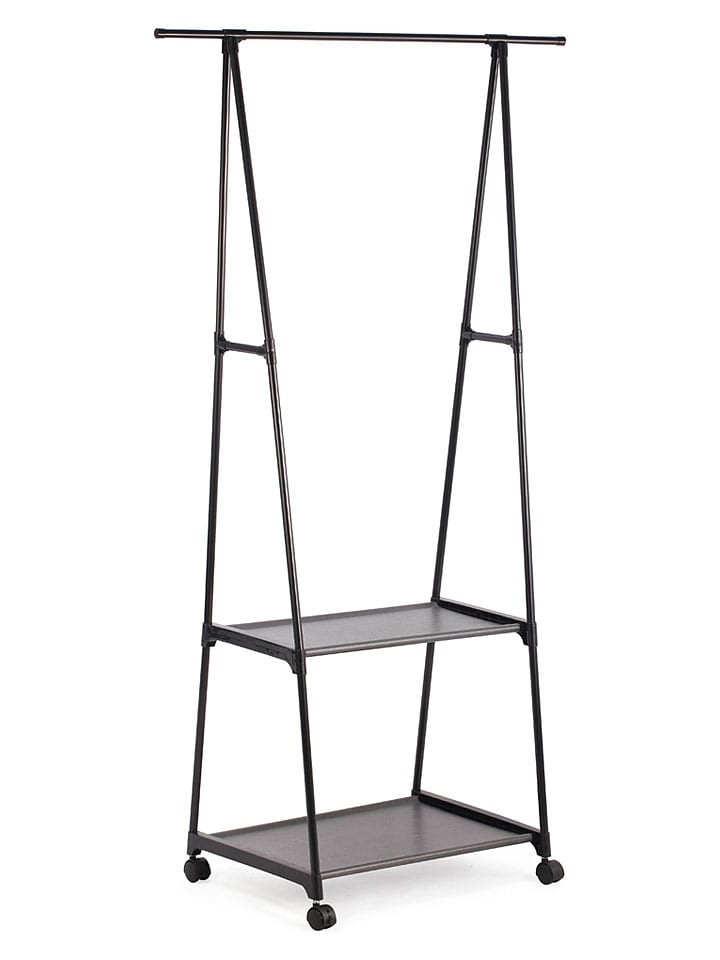 Wieszak w kolorze czarnym na ubrania - 55 x 156 x 43 cm