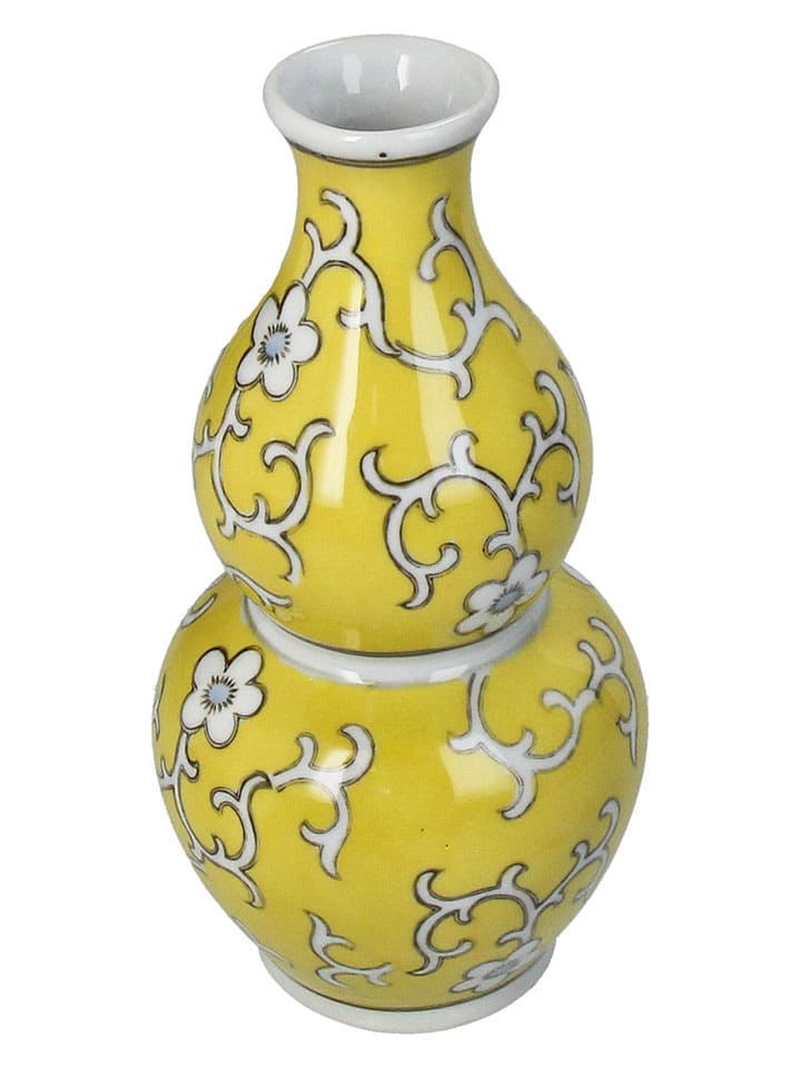 Wazon w kolorze żółto-białym - wys. 20,5 x Ø 10 cm