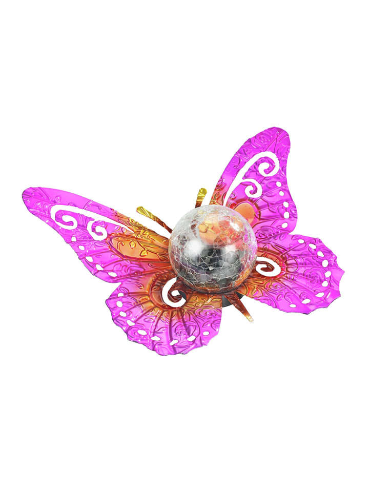 LED-Solar-Gardenfigur "Schmetterling" in Pink - (B)35 x (H)11,5 x (T)27,5 cm