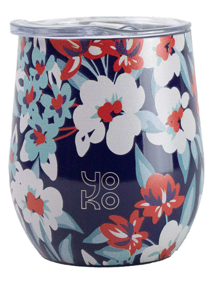 Kubek termiczny "Casablanca" w kolorze niebiesko-czerwono-białym - 250 ml