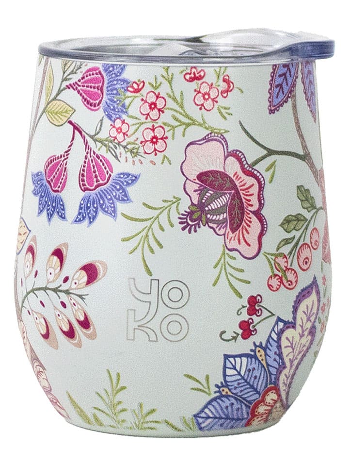 Kubek termiczny "Bohemian" w kolorze miętowo-fioletowym - 250 ml