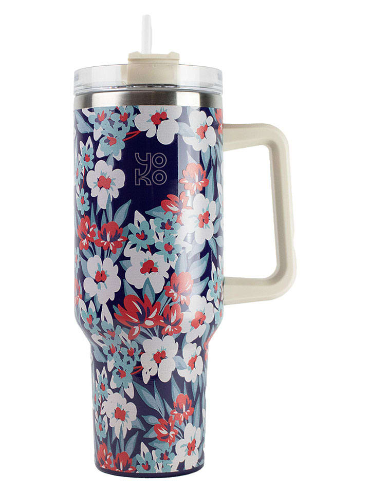 Kubek termiczny "Casablanca" w kolorze niebiesko-czerwono-białym - 1200 ml