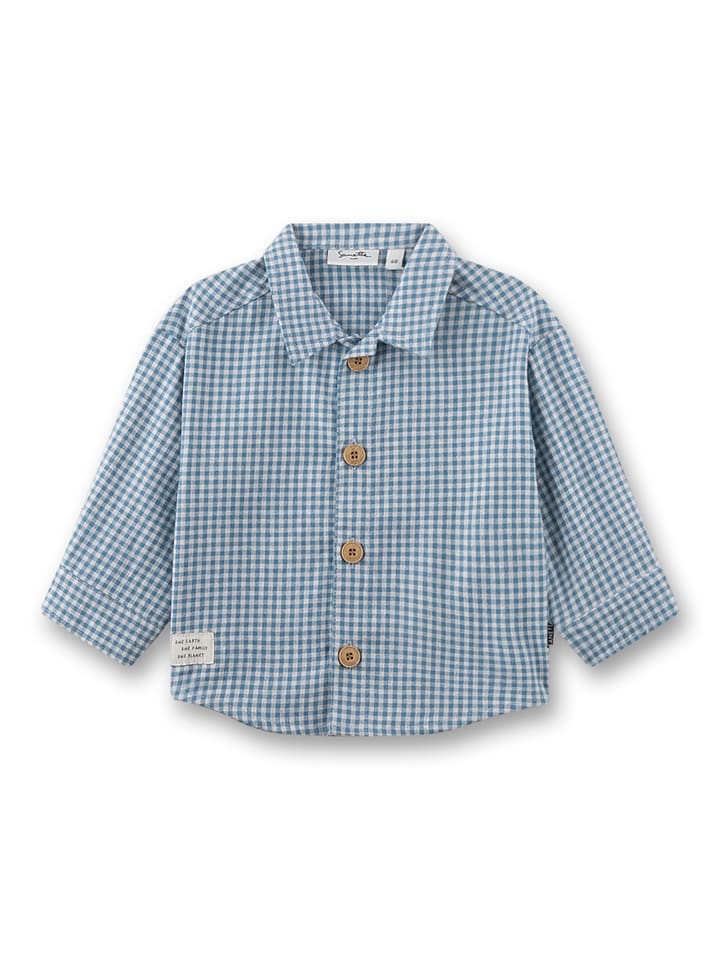 Blouse lichtblauw/wit