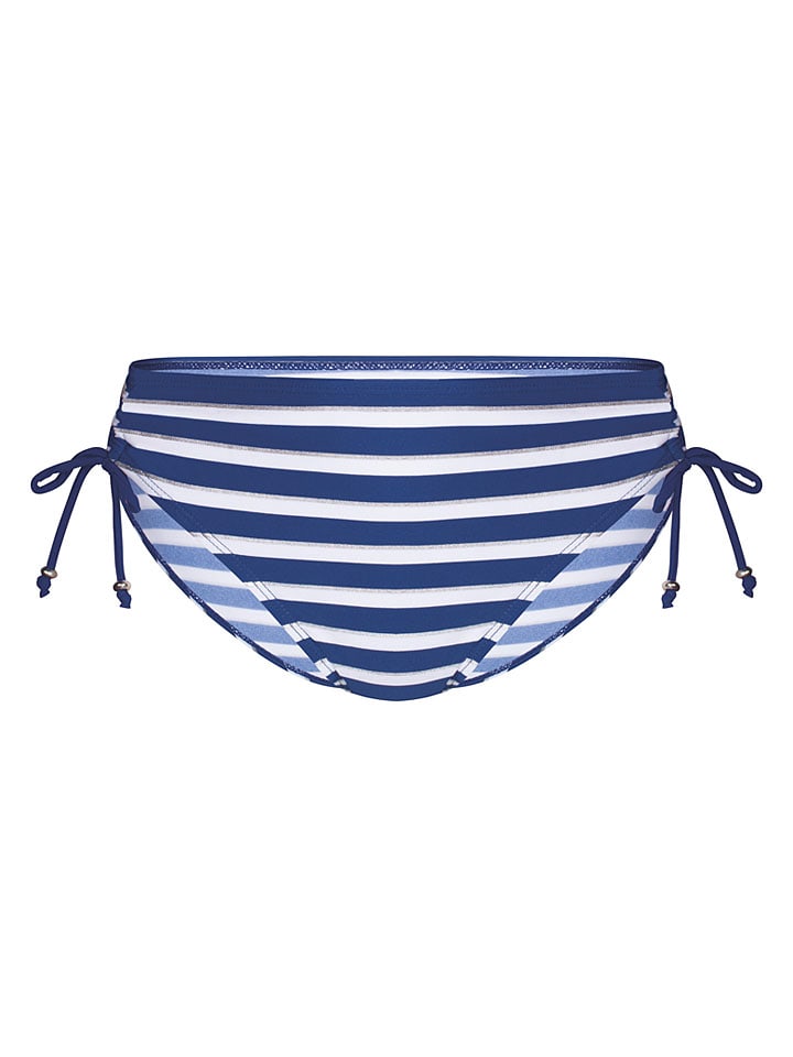 Figi bikini w kolorze biało-granatowym
